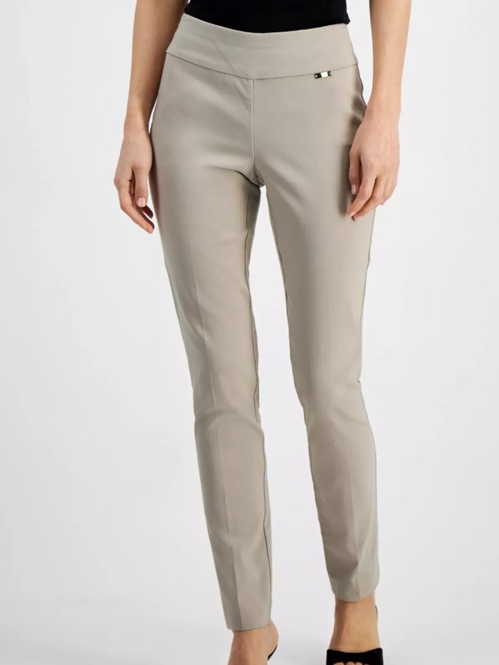 INC International Concepts Beige Straight Leg Pull-On Pants Women’s Size 8 NEW
